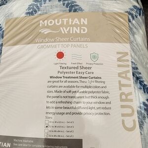 Blue Textured Sheer Curtains